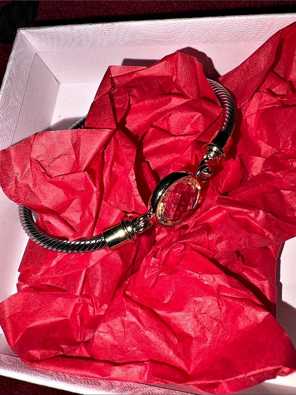 Red & Gold Statement Bracelet Like New